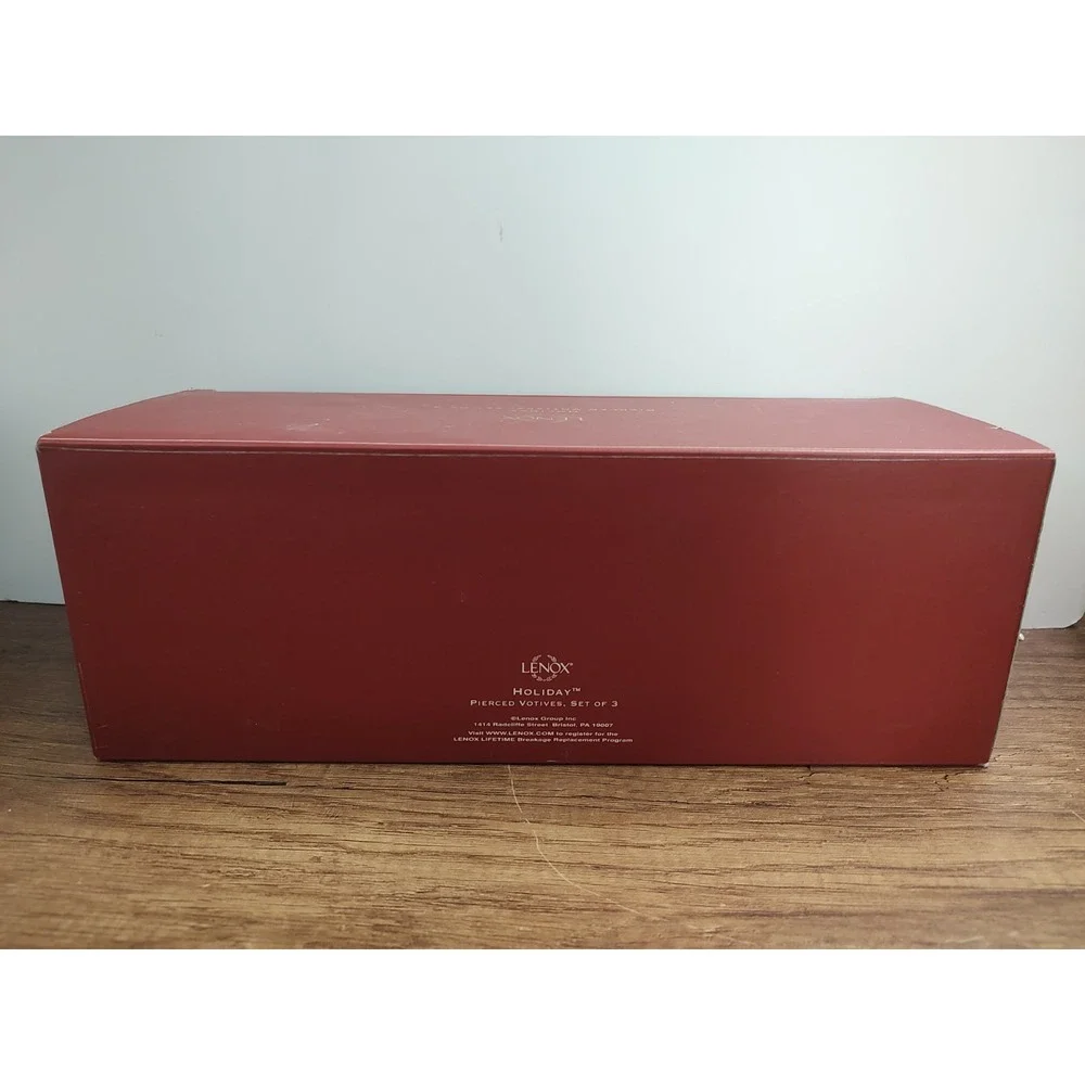 Lenox Holiday Votive Candle Holders Pierced Dimensions Collection 3 Piece Set